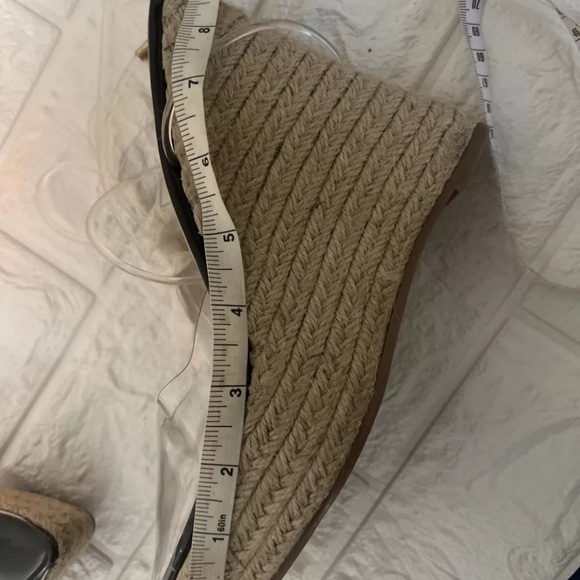 MISS LOLA " Clear and Woven Wedges Platform Sandals 8 Pointed Toe - Picture 5 of 5